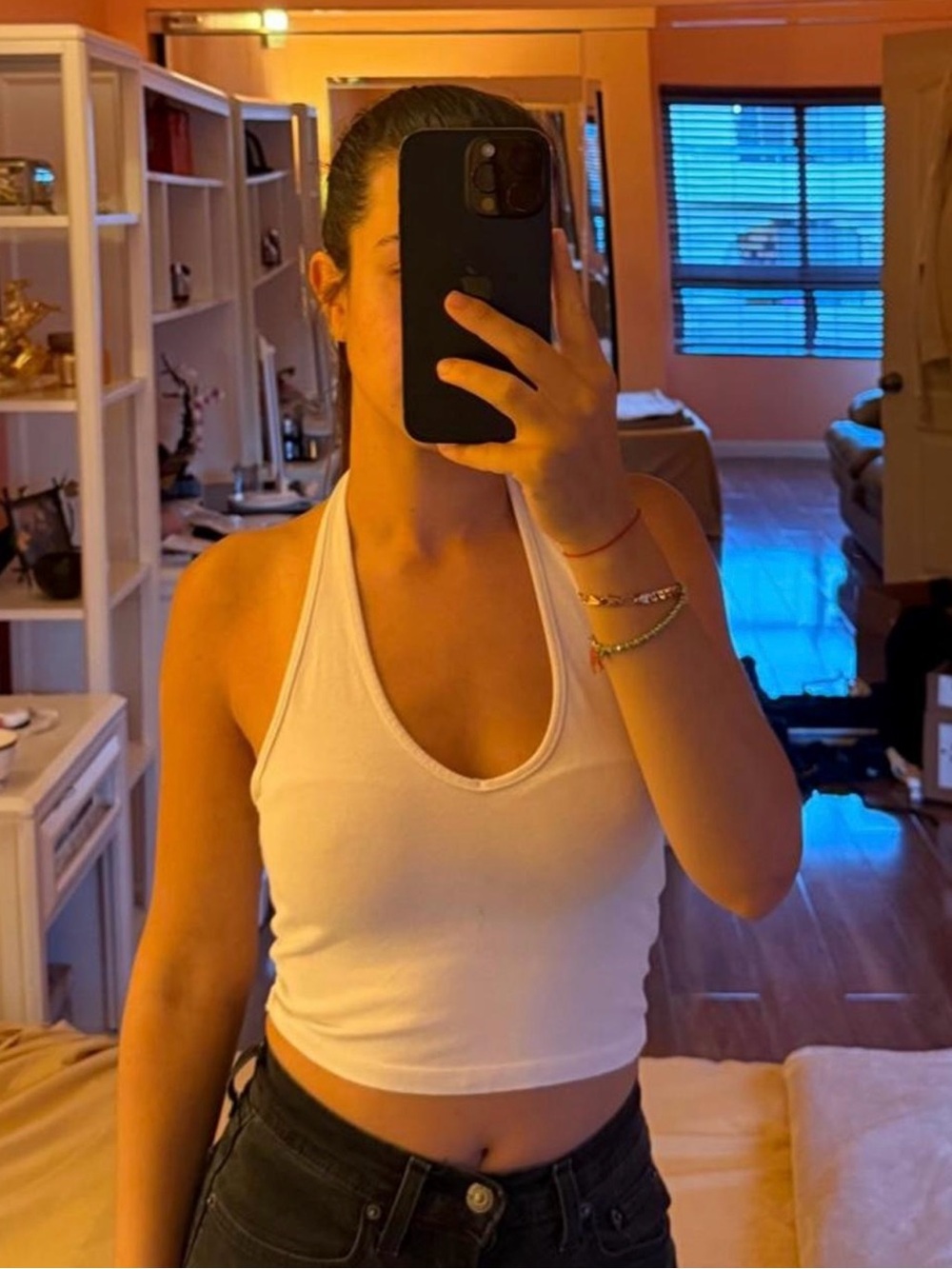Brandy Melville White Halter Crop Top